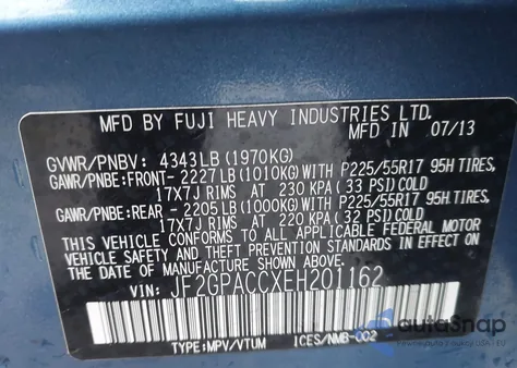 2014 Subaru Xv Crosstrek 2.0I Premium из США, поврежденный, VIN JF2GPACCXEH201162